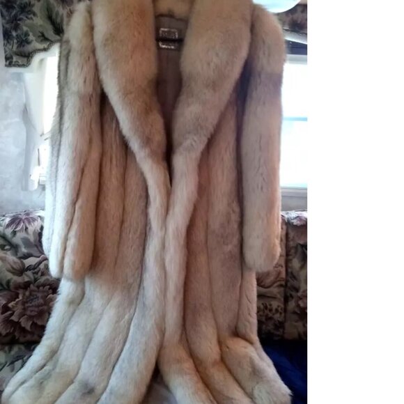 Full Length Beautiful Silver Fox Coat Thick Plush Pellets Medium - Picture 2 of 6